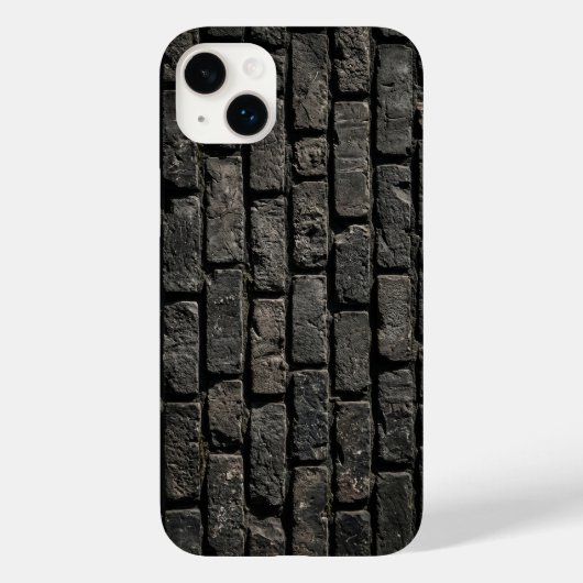 Coques Case-Mate iPhone Industrial Black Brick Wall Texture iPhone Case (Verso)