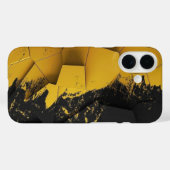 Coques Case-Mate iPhone Industrial Yellow & Black Distressed Hexagon Phone (Verso (horizontal))