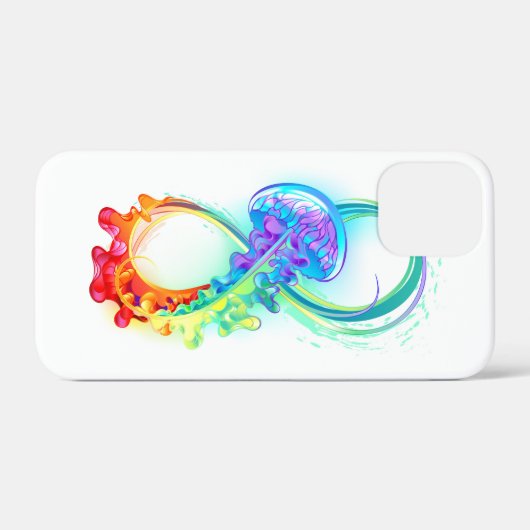 Coques Case-Mate iPhone Infini avec méduse arc-en-ciel (Verso (horizontal))