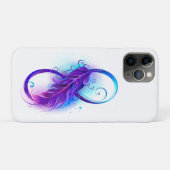 Coques Case-Mate iPhone Infini avec plume violette (Dos (Horizontal))