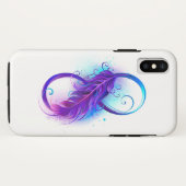 Coques Case-Mate iPhone Infini avec plume violette (Dos (Horizontal))