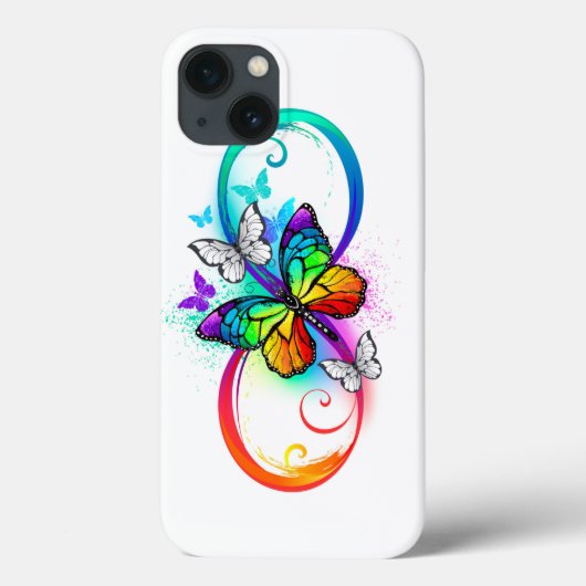 Coques Case-Mate iPhone Infini lumineux avec papillon arc-en-ciel (Verso)