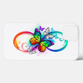 Coques Case-Mate iPhone Infini lumineux avec papillon arc-en-ciel  (Verso (horizontal))