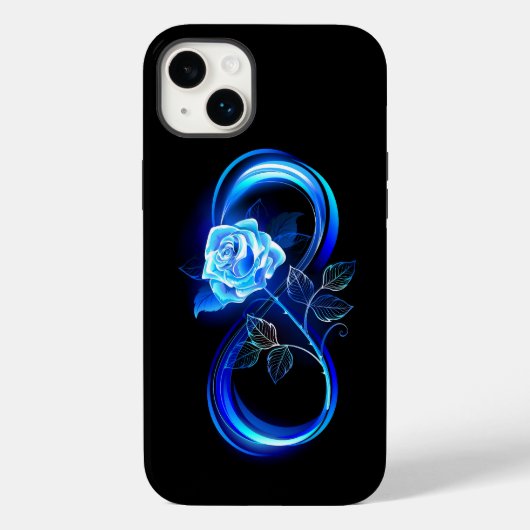 Coques Case-Mate iPhone Infini lumineux avec rose bleue (Verso)