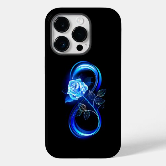 Coques Case-Mate iPhone Infini lumineux avec rose bleue (Verso)