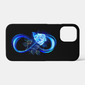 Coques Case-Mate iPhone Infini lumineux avec rose bleue (Verso (horizontal))