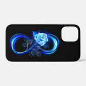Coques Case-Mate iPhone Infini lumineux avec rose bleue (Verso (horizontal))