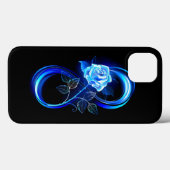 Coques Case-Mate iPhone Infini lumineux avec rose bleue (Verso (horizontal))
