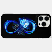 Coques Case-Mate iPhone Infini lumineux avec rose bleue (Verso (horizontal))