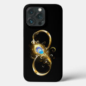 Coques Case-Mate iPhone Infinité avec plume de paon doré (Verso)