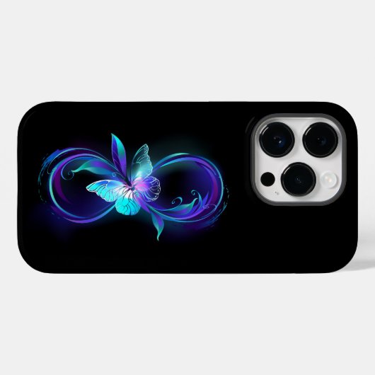 Coques Case-Mate iPhone Infinité brillante avec papillon magique (Verso (horizontal))