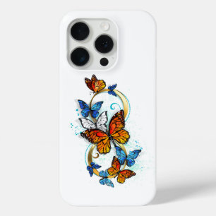 Coque iPhone 15 Pro Infinité de papillons monarques