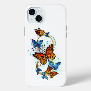 Coque iPhone 15 Mini Infinité de papillons monarques