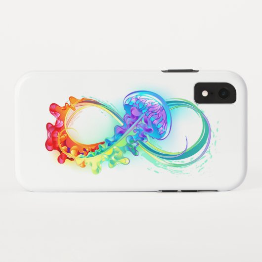 Coques Case-Mate iPhone Infinity avec Rainbow Jellyfish (Dos (Horizontal))