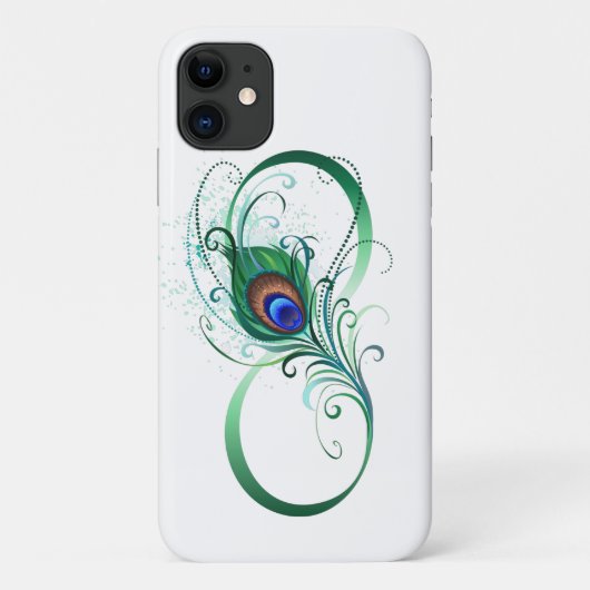 Coques Case-Mate iPhone Infinity Symbol with Peacock Feather (Dos)