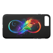 Coques Case-Mate iPhone Infinity Symbol with Rainbow Feather (Dos (Horizontal))
