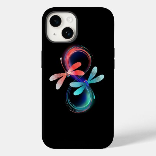 Coques Case-Mate iPhone Infinity with glowing dragonflies (Verso)