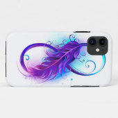 Coques Case-Mate iPhone Infinity with purple feather (Dos (Horizontal))