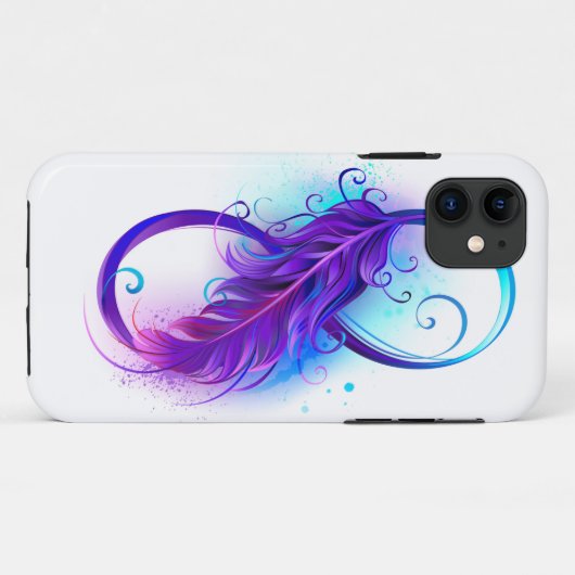 Coques Case-Mate iPhone Infinity with purple feather (Dos (Horizontal))