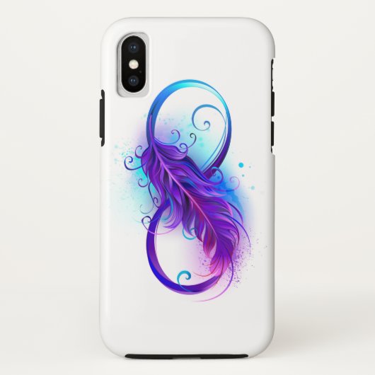 Coques Case-Mate iPhone Infinity with purple feather (Dos)
