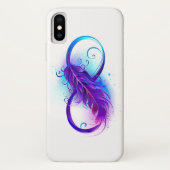 Coques Case-Mate iPhone Infinity with purple feather (Dos)