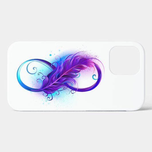 Coques Case-Mate iPhone Infinity with purple feather (Verso (horizontal))