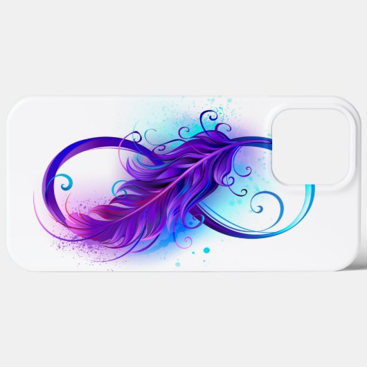 Coques Case-Mate iPhone Infinity with purple feather (Verso (horizontal))