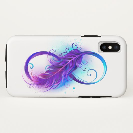 Coques Case-Mate iPhone Infinity with purple feather (Dos (Horizontal))