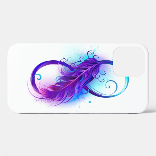 Coques Case-Mate iPhone Infinity with purple feather (Verso (horizontal))