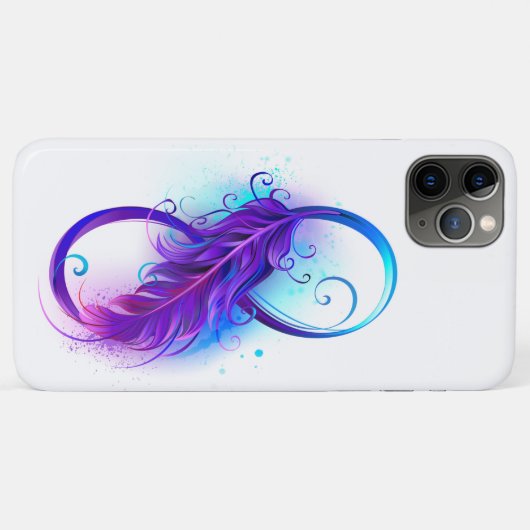 Coques Case-Mate iPhone Infinity with purple feather (Dos (Horizontal))