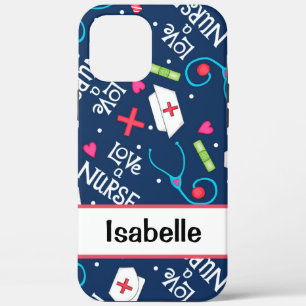 Case-Mate iPhone Case Infirmière Art Médicale Marine Nom bleu Personnali