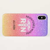 Coques Case-Mate iPhone Infirmière de Parties scintillant arc-en-ciel Cadu (Dos (Horizontal))