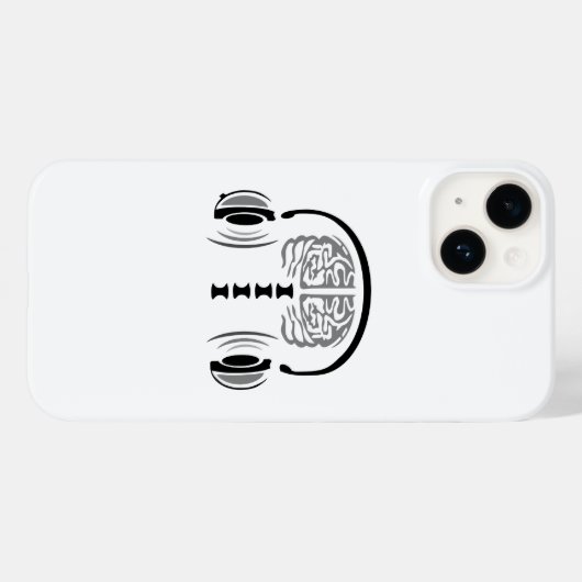 Coques Case-Mate iPhone Infirmière Gris Cerveau Écouter la chanson (Verso (horizontal))