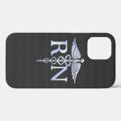 Coques Case-Mate iPhone Infirmière inscrite RN Caduceus Snakes Decor (Verso (horizontal))