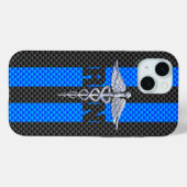 Coques Case-Mate iPhone Infirmière inscrite RN Silver Caduceus (Verso (horizontal))
