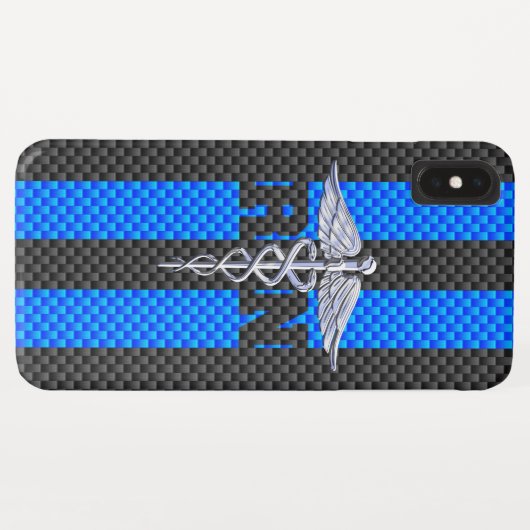 Coques Case-Mate iPhone Infirmière inscrite RN Silver Caduceus (Dos (Horizontal))