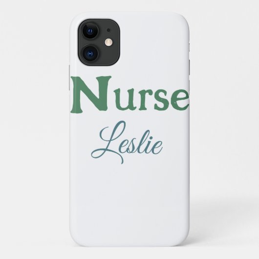 Coques Case-Mate iPhone Infirmière médecin ajouter nom texte vert bleu sip (Dos)