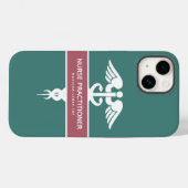 Coques Case-Mate iPhone Infirmière personnalisée Praticien Dark Turquoise (Verso (horizontal))
