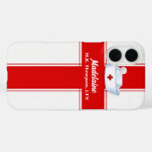 Coques Case-Mate iPhone Infirmières Casquette en Rouge et Blanc (Verso (horizontal))