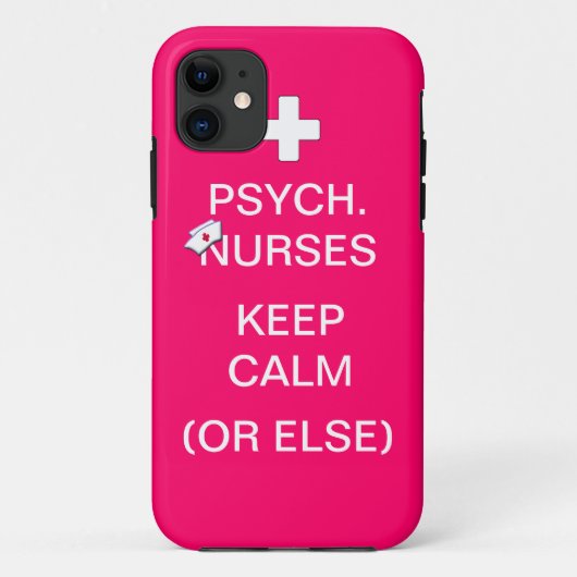 Coques Case-Mate iPhone Infirmières psychiques garder le calme /Bubble Gum (Dos)