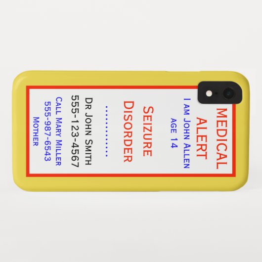 Coques Case-Mate iPhone Informations d'alerte Médicales sur la capture d'u (Dos (Horizontal))