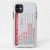 Coques Case-Mate iPhone Informations d'urgence avec texte ajouté (Dos)