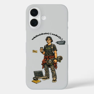 Coques iPhone 16 Ingénieur logiciel codeur URM qui fait du skateboa