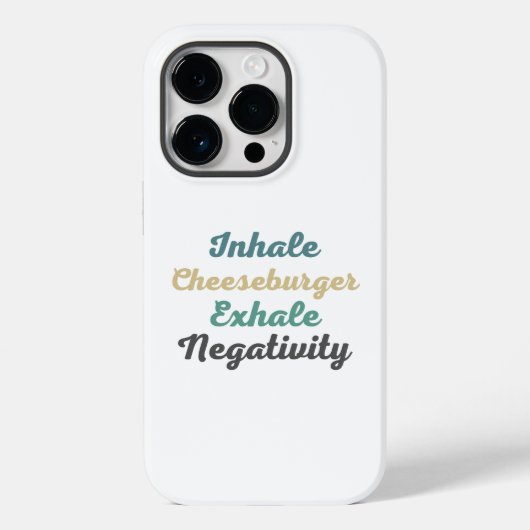 Coques Case-Mate iPhone Inhale Cheeseburger Exhale Négativité Téléphone Ca (Verso)