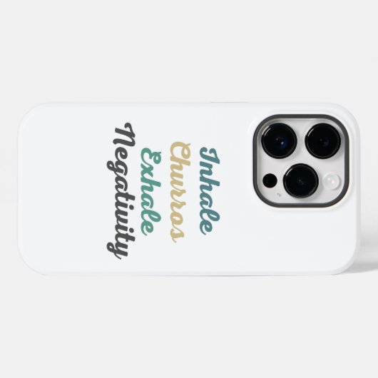 Coques Case-Mate iPhone Inhale Churros Exhale Négativité (Verso (horizontal))