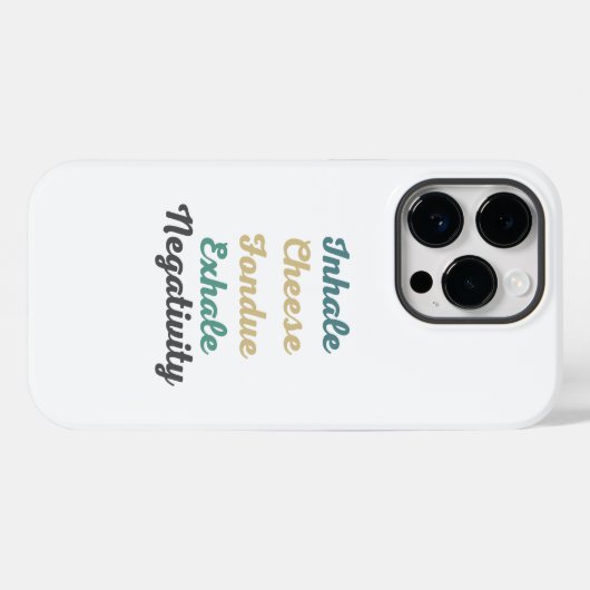 Coques Case-Mate iPhone Inhale Fromage Fondue Exhale Négativité Téléphone  (Verso (horizontal))
