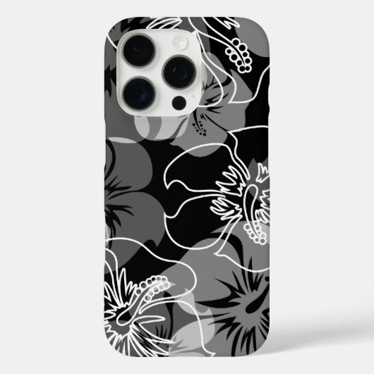 Coques Case-Mate iPhone Iniki Point Hawaïen Hibiscus Floral Noir (Verso)