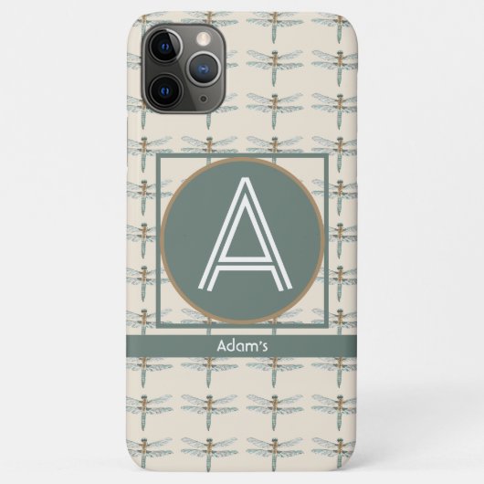 Coques Case-Mate iPhone INITIAL customisé & NOM MOTIF DRAGONFLY (Dos)