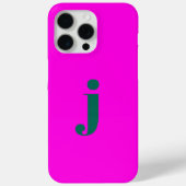 Coques Case-Mate iPhone Initiale moderne simple Monogramme rose chaud (Verso)