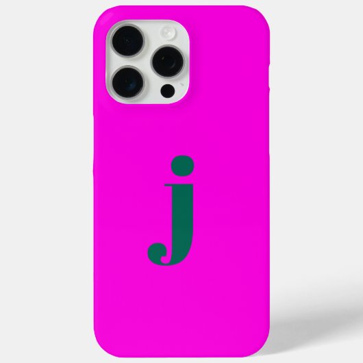 Coques Case-Mate iPhone Initiale moderne simple Monogramme rose chaud (Verso)